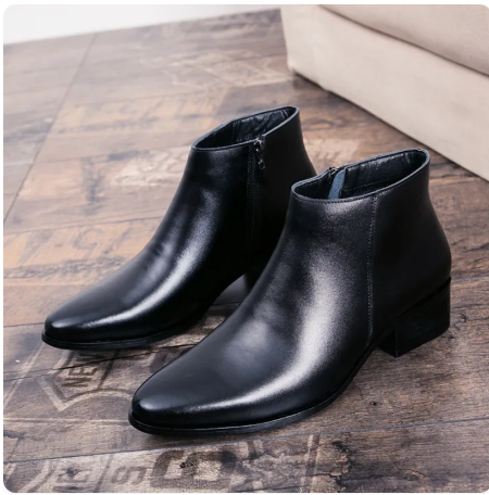 Italian Genuine Leather Men Boots Business Winter / Spring Zippe