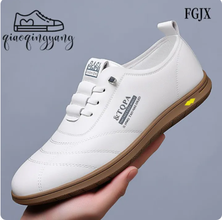 Qiaoqingyang Leather shoes for men, small white shoes with a sof